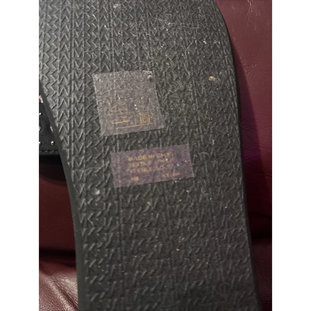 Michael Kors MK Rhinestone Diamond Black Slides Sz 8